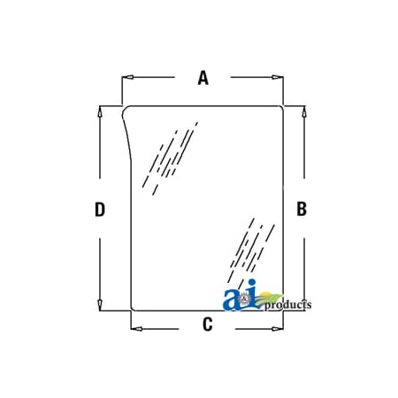A & I Products Glass, Front, Lower (LH) 38" x23.5" x2.5" A-L78533
